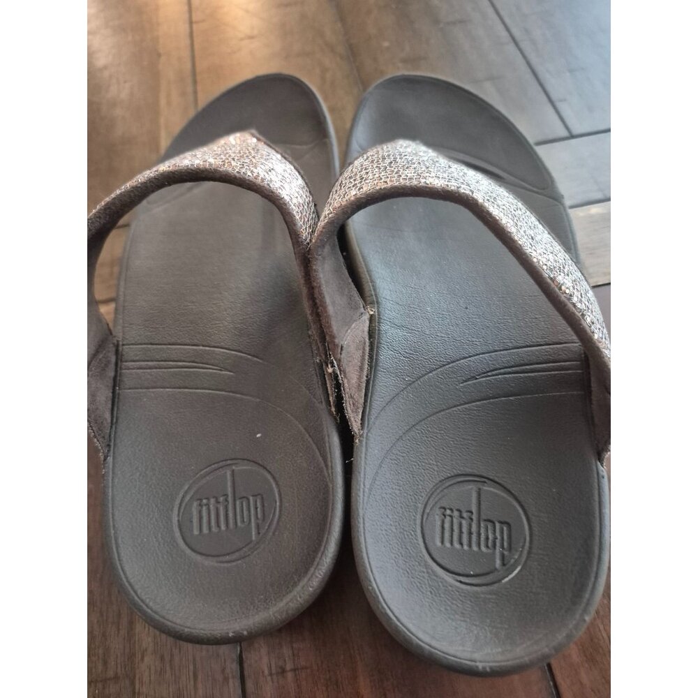 Fitflop Womens US 7 Glittery Brown Orthopedic Sandals - Picture 4 of 4